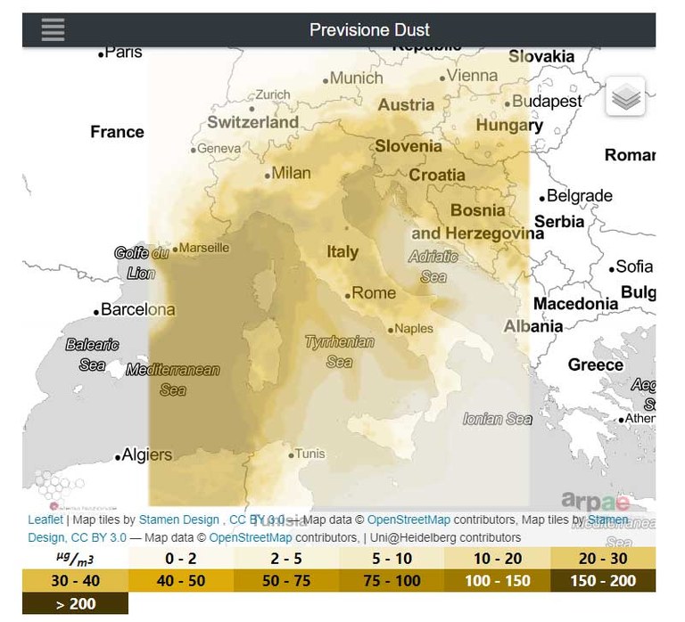 Previsioni Dust - Snpa