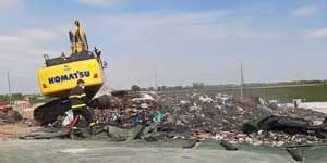 Principio di incendio alla discarica di Finale Emilia