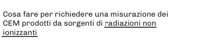 Richiesta misurazione CEM titolo testo 1