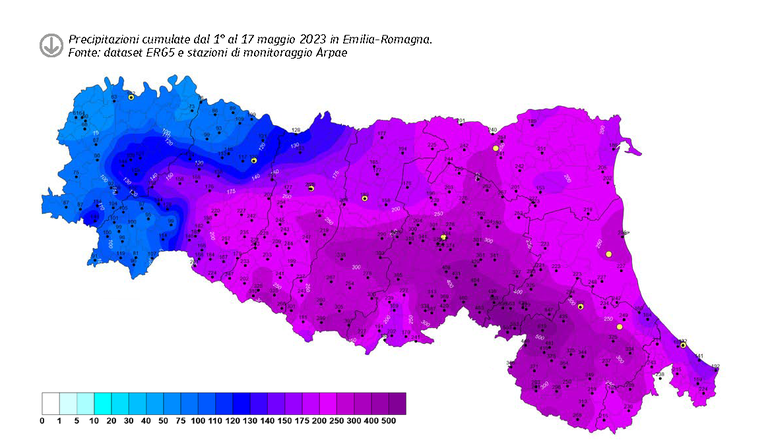 ARPAE IdroMeteoClima 2023-Precipitazioni maggio 2023.png
