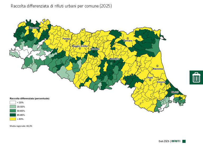 RIFIUTI - ARPAE RACCOLTA DIFFERENZIATA 2025 Mappa RER.png
